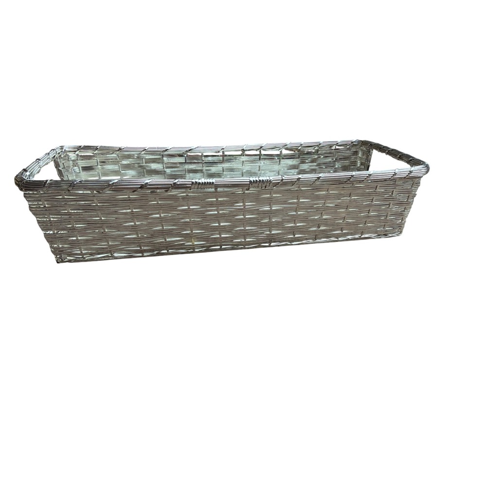 White Barn Candle Co Storage Basket Unisex OS Silver Woven Metal